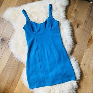 BLUE ZARA DRESS LARGE NWT